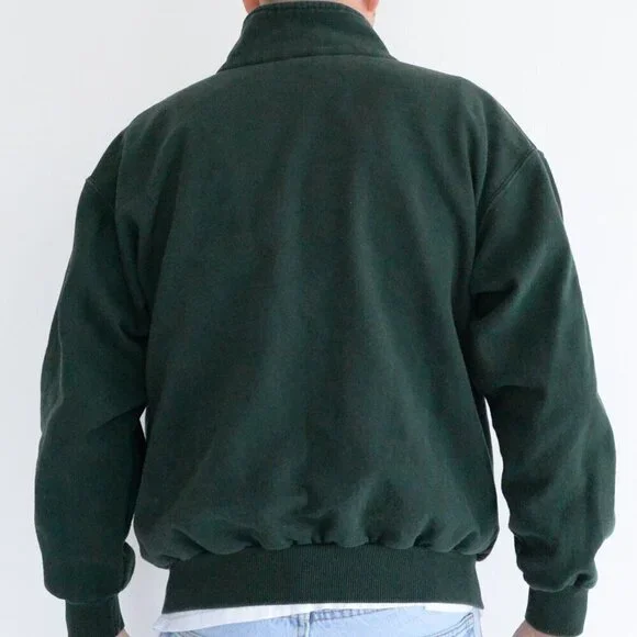 Vintage King Athletics Hunter Green Zip Up Sweater Size Medium Made In Canada - Picture 2 of 9